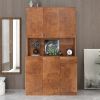70.87 Tall Wardrobe& Kitchen Cabinet, with 6-Doors, 1-Open Shelves and 1-Drawer
