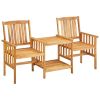 Patio Chairs with Tea Table 62.6"x24"x36.2" Solid Acacia Wood