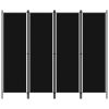 4-Panel Room Divider Black 78.7"x70.9"