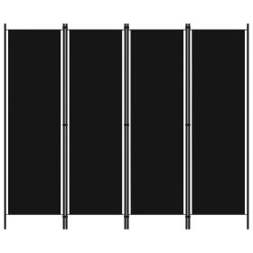 4-Panel Room Divider Black 78.7"x70.9"