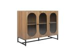 Storage Cabinet with Glass Door; Sideboard Buffet Cabinet for Kitchen; Dining Room; Walnutcolor
