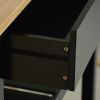 Kitchen Island & Cart, Mobile with Two Lockable Wheels, Rubber Wood Top, Black