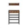 Entryway 4-tier Shoe Rack with Hall Tree;  One Set Entryway Show Rack with Storage and Hooks