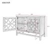 U-style Wood Storage Cabinet with Doors and Adjustable Shelf; Entryway Kitchen Dining Room; Brown