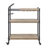 Brantley Serving Cart in Oak &amp; Sandy Black Finish AC00754