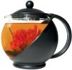 Pride Of India Tempered Glass 3-Cup Tea Pot w/Removable Steel Infuser, 25 Fluid Ounces 25 oz