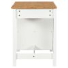TOPMAX Farmhouse 3-piece 45 Stationary Rubber Wood Kitchen Island Set with 2