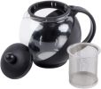 Pride Of India Tempered Glass 3-Cup Tea Pot w/Removable Steel Infuser, 25 Fluid Ounces 25 oz