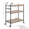 Brantley Serving Cart in Oak &amp; Sandy Black Finish AC00754