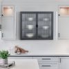 Retro Style Haze Double Glass Door Wall Cabinet With Detachable Shelves for Office, Dining Room,Living Room, Kitchen and Bathroom Grey Color