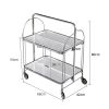 2 Tier Rolling Metal Serving Cart