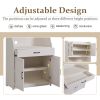 TREXM One-body Style Pantry Cabinet Kitchen Living Room Dining Room Storage Buffet with Doors; Adjustable Shelves (Antique White)