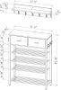 Entryway 4-tier Shoe Rack with Hall Tree;  One Set Entryway Show Rack with Storage and Hooks