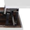 45 Inch Rectangular Mango Wood Coffee Table; Lift Top Storage; Iron Frame; White; Black