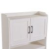 TREXM One-body Style Pantry Cabinet Kitchen Living Room Dining Room Storage Buffet with Doors; Adjustable Shelves (Antique White)