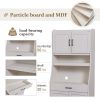 TREXM One-body Style Pantry Cabinet Kitchen Living Room Dining Room Storage Buffet with Doors; Adjustable Shelves (Antique White)