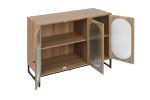 Storage Cabinet with Glass Door; Sideboard Buffet Cabinet for Kitchen; Dining Room; Walnutcolor