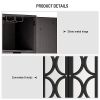 Wine Cabinet Solid Rubber Wood Rack Double Mirror Door Bar Kitchen Organizer