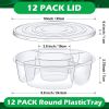 12 Pcs Round Appetizer Serving Trays With Lids 5 Compartment Container Fruit Vegetable Divided Storage Organize