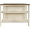 TOPMAX Solid Wood Rustic 45 Stationary Kitchen Island, Rubber Butcher Block