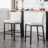 Cheap Modern Design High Counter Stool metal legs Kitchen Restaurant white pu Bar Chair(set of 2)