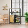 Multipurpose Bookshelf Storage Rack, with Drawer Cabinet and Two Storage Baskets,for Living Room,Home Office,Kitchen