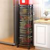 JoybosÃ‚Â® Rotating Multi-Layer Kitchen Metal Shelf with Wheels