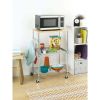 Supreme Kitchen Storage Microwave Cart - Wood & Chrome
