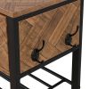 Entryway 4-tier Shoe Rack with Hall Tree;  One Set Entryway Show Rack with Storage and Hooks