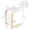 Bentwood Sofa Side Table with Square Tabletop and Storage Bag