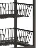 Multipurpose Bookshelf Storage Rack, with Drawer Cabinet and Two Storage Baskets,for Living Room,Home Office,Kitchen