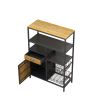 Multipurpose Bookshelf Storage Rack, with Drawer Cabinet and Two Storage Baskets,for Living Room,Home Office,Kitchen