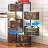 JoybosÃ‚Â® Rotating Multi-Layer Kitchen Metal Shelf with Wheels