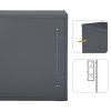 Retro Style Haze Double Glass Door Wall Cabinet With Detachable Shelves for Office, Dining Room,Living Room, Kitchen and Bathroom Grey Color