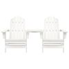 Patio Adirondack Chairs with Tea Table Solid Fir Wood White