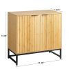 Bamboo 2 door cabinet; Buffet Sideboard Storage Cabinet; Buffet Server Console Table; Accent Cabinet; for Dining Room; Living Room; Kitchen; Hallway