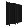 4-Panel Room Divider Black 78.7"x70.9"