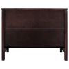 U-style Wood Storage Cabinet with Doors and Adjustable Shelf; Entryway Kitchen Dining Room; Brown