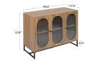 Storage Cabinet with Glass Door; Sideboard Buffet Cabinet for Kitchen; Dining Room; Walnutcolor