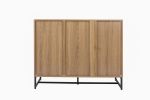 Storage Cabinet with Glass Door; Sideboard Buffet Cabinet for Kitchen; Dining Room; Walnutcolor