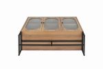 Storage Cabinet with Glass Door; Sideboard Buffet Cabinet for Kitchen; Dining Room; Walnutcolor