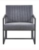 Modern design high quality fabric (GREY)+ steel armchair; for Kitchen; Dining; Bedroom; Living Room