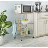 Supreme Kitchen Storage Microwave Cart - Wood & Chrome