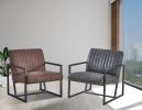 Modern design high quality fabric (BROWN)+ steel armchair; for Kitchen; Dining; Bedroom; Living Room