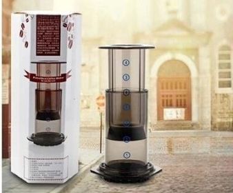 Portable Manual French Press Coffee Machine With 350 Pieces Of Coffee Filter Paper (Option: Transparent English Packaging)