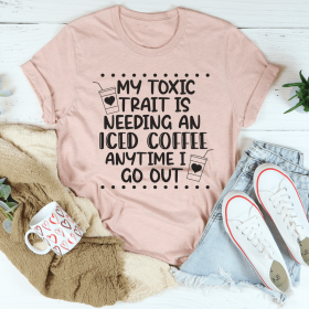 My Toxic Trait Iced Coffee T-Shirt (Color: Heather Prism Peach)