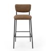 Pu Faux Leather Bar Stools Set of 2, Pub Barstools with Back and Footrest