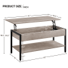 Wood and Metal Lift Top Coffee Table, Rustic Gray